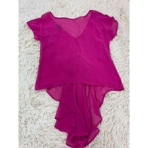 Hot Pink Sheer Blouse by Duo size Medium